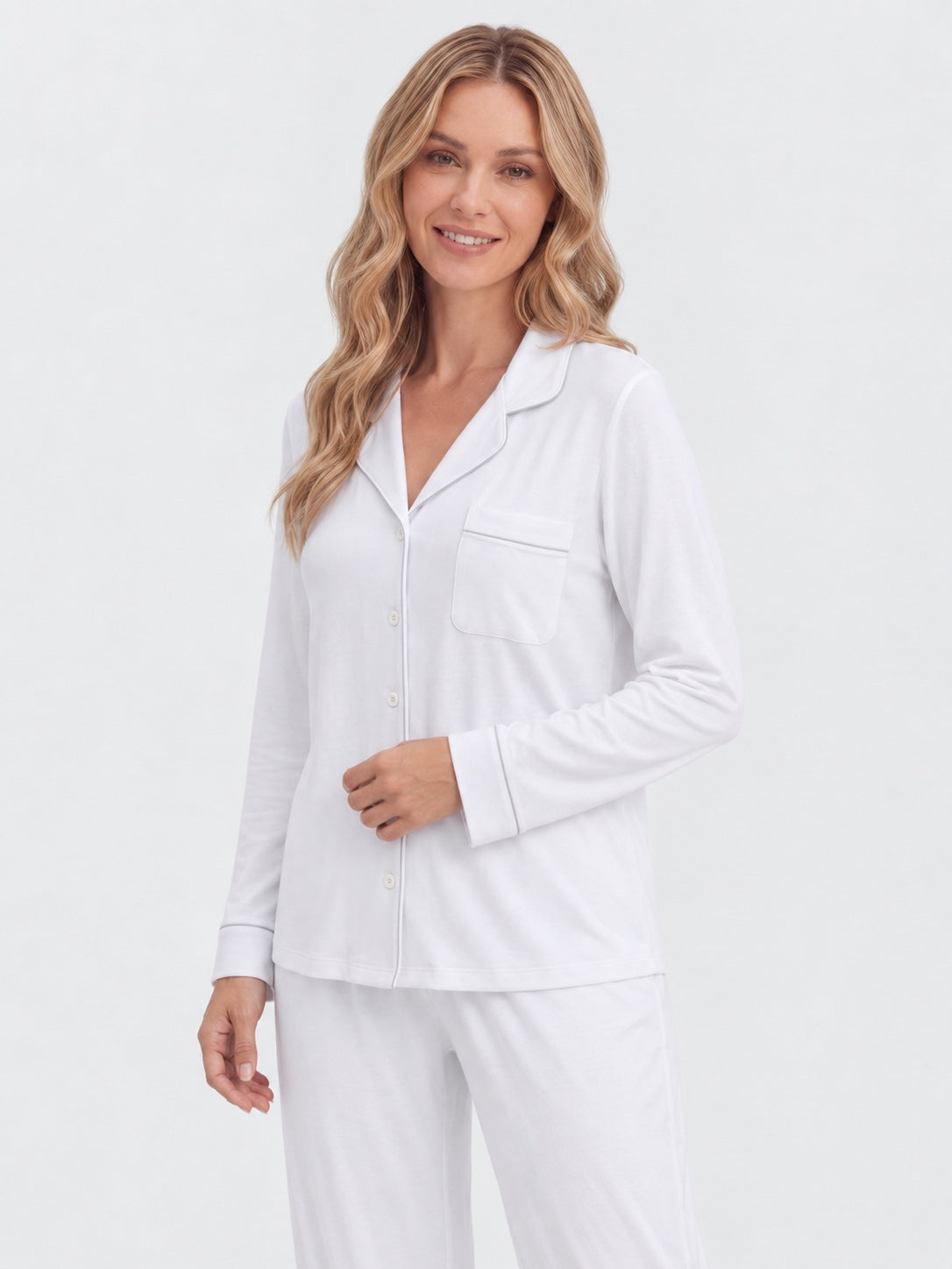 Hvid Bambus Pyjamas
